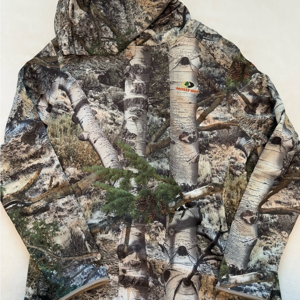 Mossy Oak Camo Pullover Hoodie in Olive, Brown, Black